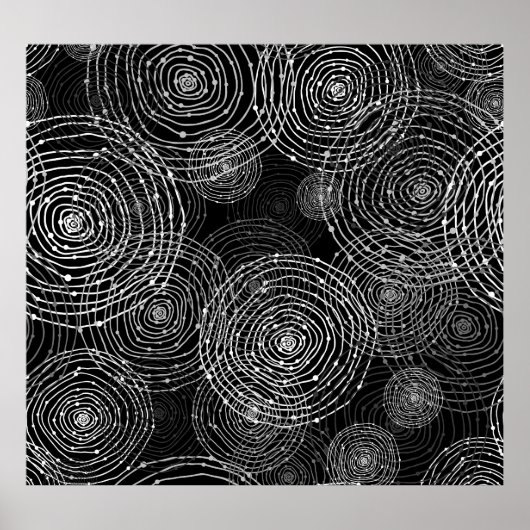 Poster Noir Blanc : Formes Rondes Sans Couture. (Devant)