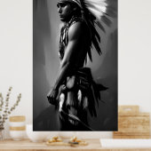 Poster Noir Blanc Indien Monochrome (Cuisine)