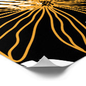 Poster Noir, Blanc, Jaune Élégant Faisy Abstrait (Coin)