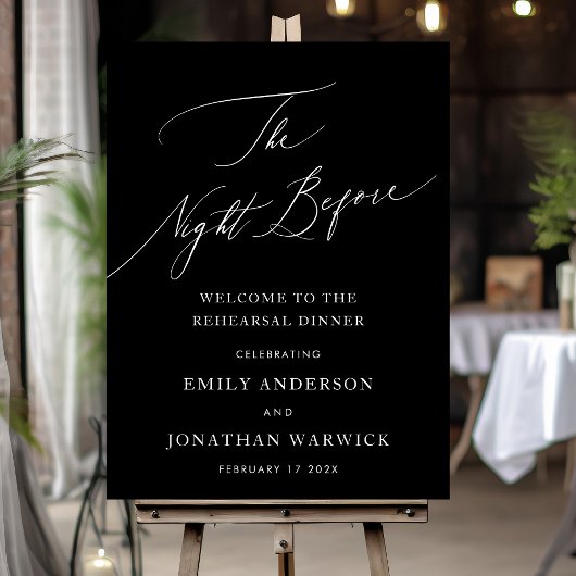 Poster Noir & Blanc LA NUIT AVANT le dîner de répétition