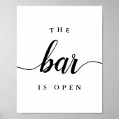 Poster Noir & Blanc "Le Bar est ouvert" Signal Mariage (Devant)