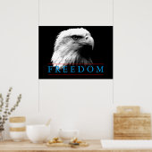 Poster noir blanc Liberté American Eagle (Cuisine)