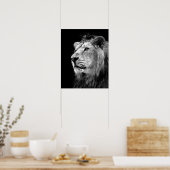 Poster noir blanc Lion - Art de la photographie an (Cuisine)