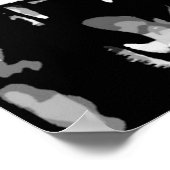 Poster Noir Blanc Lion Pop Art Style Bande dessinée Scrip (Coin)