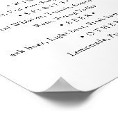 Poster Noir blanc. Menu de bar de mariage en calligraphie (Coin)