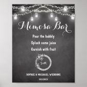 Poster noir blanc Mimosa Bar String Lights (Devant)