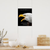 Poster Noir Blanc Motivation leadership aigle chauve (Cuisine)