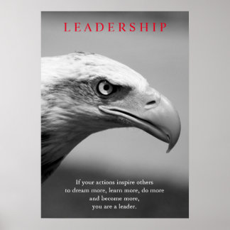 Poster Noir Blanc Motivation Leadership Oeil d'aigle