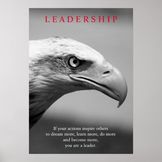 Poster Noir Blanc Motivation Leadership Oeil d'aigle (Devant)