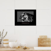 Poster noir blanc Motivational Leadership Tiger (Cuisine)