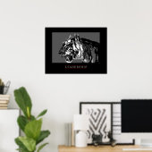 Poster noir blanc Motivational Leadership Tiger (Bureau à domicile)