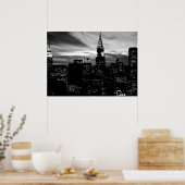 Poster Noir Blanc New York City Night (Cuisine)