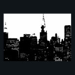 Poster Noir Blanc New York City Night Pop Art<br><div class="desc">Image New York City Midtown - Art New York</div>