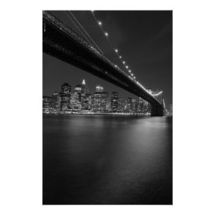 Poster Noir blanc New York City Skyline