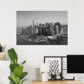 Poster Noir blanc New York City Skyline (Bureau à domicile)