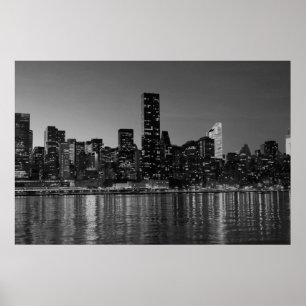 Poster Noir Blanc New York City Skyscapants Silhouette