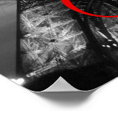 Poster Noir Blanc Paris Nuit Tour Eiffel européenne (Coin)