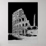 Poster noir blanc Pop Art Colisée<br><div class="desc">Empire Romain Bâtiment antique Artworks numériques</div>