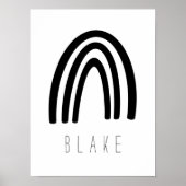 Poster noir/blanc Rainbow Name Nursery Decor (Devant)