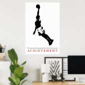Poster Noir Blanc Réalisation Motivation Basketball (Bureau à domicile)