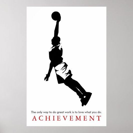 Poster Noir Blanc Réalisation Motivation Basketball (Devant)