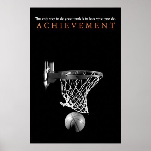 Poster Noir Blanc Réalisation Motivation Basketball (Devant)