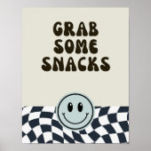 Poster Noir & blanc rétro attraper quelques snacks signe (Devant)