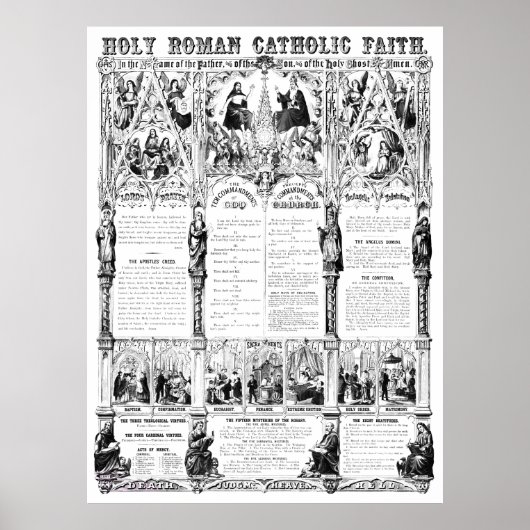 Poster Noir/Blanc Sainte Foi catholique romaine Infograph (Devant)