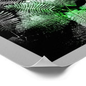 Poster Noir blanc vert Tropical Printable Art (Coin)