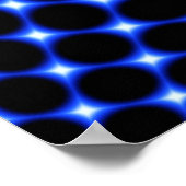 Poster Noir bleu néon fractal (Coin)