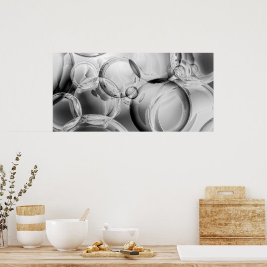Poster Noir Bubbles (Cuisine)
