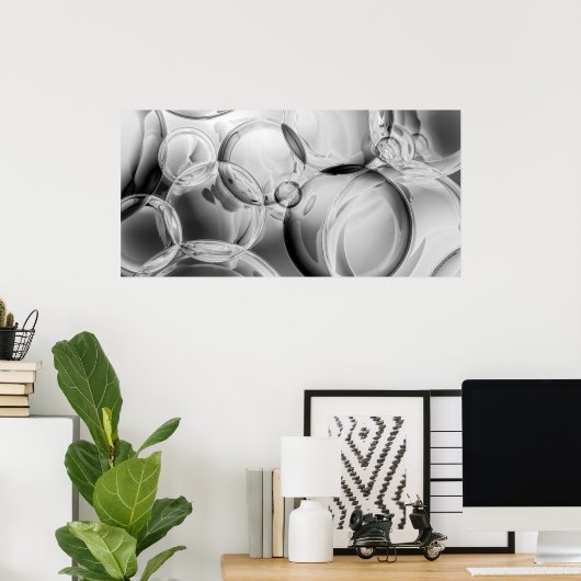 Poster Noir Bubbles (Bureau à domicile)