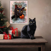 Poster Noir Chat Joyeux Noël