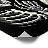 Poster Noir Chat Nez Squelette Main Drôle Halloween Chat (Coin)