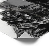 Poster Noir Cocker Spaniel Buvant de la Bière Art Mural, (Coin)