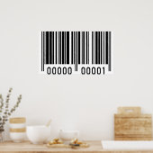 Poster noir code barre (Cuisine)