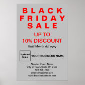 Poster noir commercial Vendredi Vente gris (Devant)