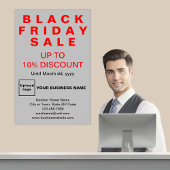 Poster noir commercial Vendredi Vente gris