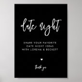 Poster Noir contemporain Date nuit idées signe (Devant)