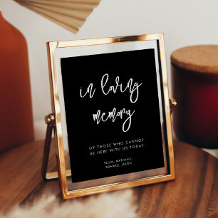 Poster Noir contemporain En mémoire d'amour signe mariage