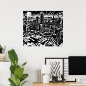 Poster noir cool Sin City Ink - Vibe comique rétro (Bureau à domicile)