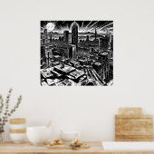 Poster noir cool Sin City Ink - Vibe comique rétro (Cuisine)