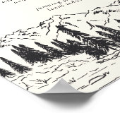 Poster Noir de cendre | Barre de menu Mariage Esquisse -  (Coin)