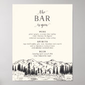 Poster Noir de cendre | Barre de menu Mariage Esquisse -  (Devant)