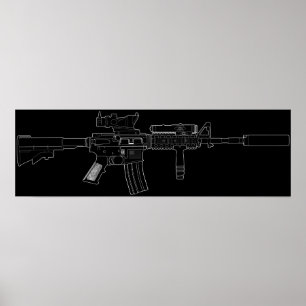 Poster Noir de M4 SOPMOD