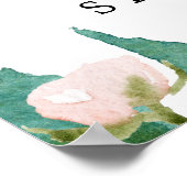 Poster Noir délicat | Accueil du Mariage de Peony romanti (Coin)