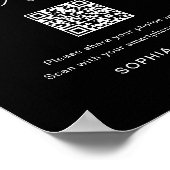 Poster NOIR Échangeons l'amour Code QR de photo de mariag (Coin)