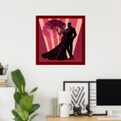 POSTER NOIR ELEGANCE-ROUGE #1 (Bureau à domicile)