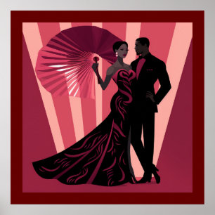 POSTER NOIR ELEGANCE-ROUGE #1
