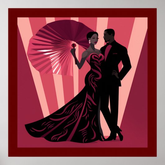 POSTER NOIR ELEGANCE-ROUGE #1 (Devant)
